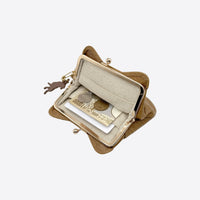Clasp mini wallet, blue green <Donation ticket ¥850 included> an002