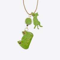 Pen holder with reel Leaf <Donation ticket ¥200 included> an008