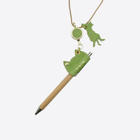 Pen holder with reel Leaf <Donation ticket ¥200 included> an008