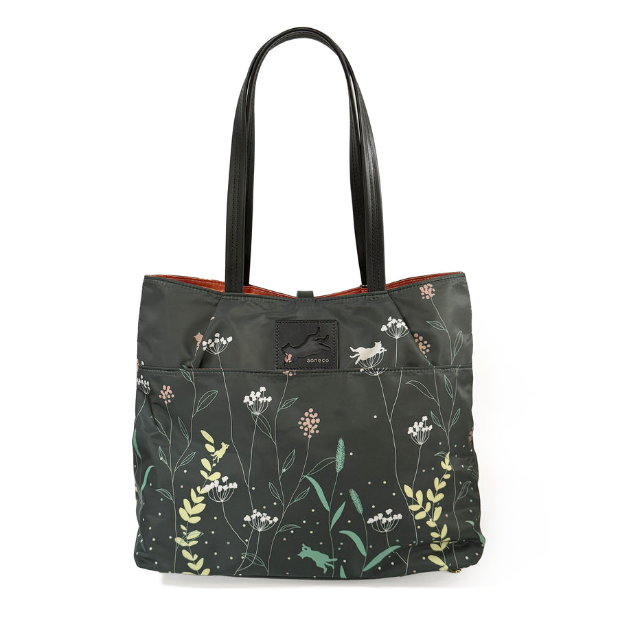 Cat's foot fabric tote, grey &lt;Donation ticket ¥1,300 included&gt; aj004