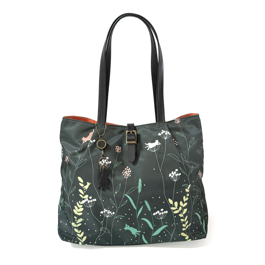 Cat's foot fabric tote, grey &lt;Donation ticket ¥1,300 included&gt; aj004