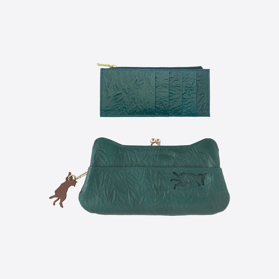 Clasp long wallet Greige &lt;Donation ticket ¥1,600 included&gt; an001