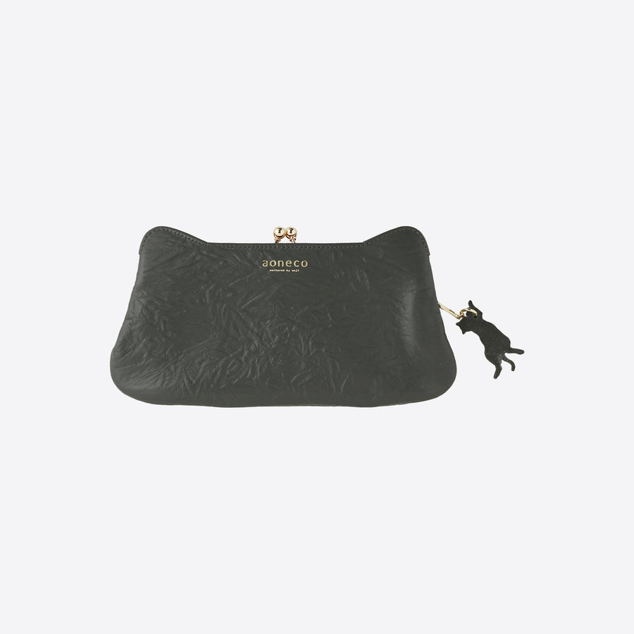 Clasp long wallet Greige &lt;Donation ticket ¥1,600 included&gt; an001