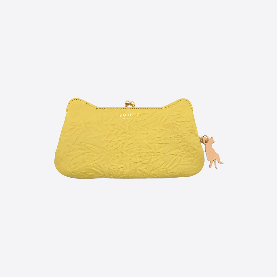 Clasp long wallet Greige &lt;Donation ticket ¥1,600 included&gt; an001