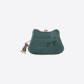 Clasp mini wallet, blue green <Donation ticket ¥850 included> an002