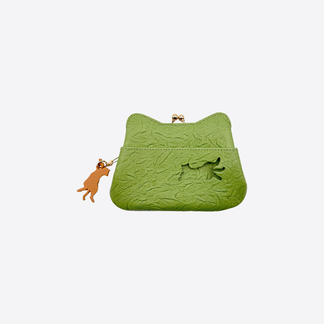 Clasp mini wallet, blue green &lt;Donation ticket ¥850 included&gt; an002