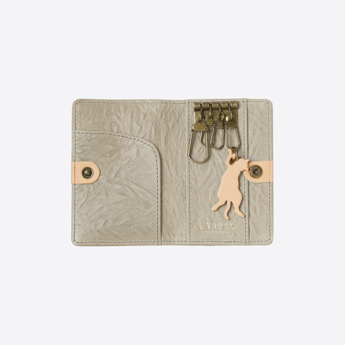 Key &amp; Card Case Greige &lt;Donation ticket ¥700 included&gt; an003