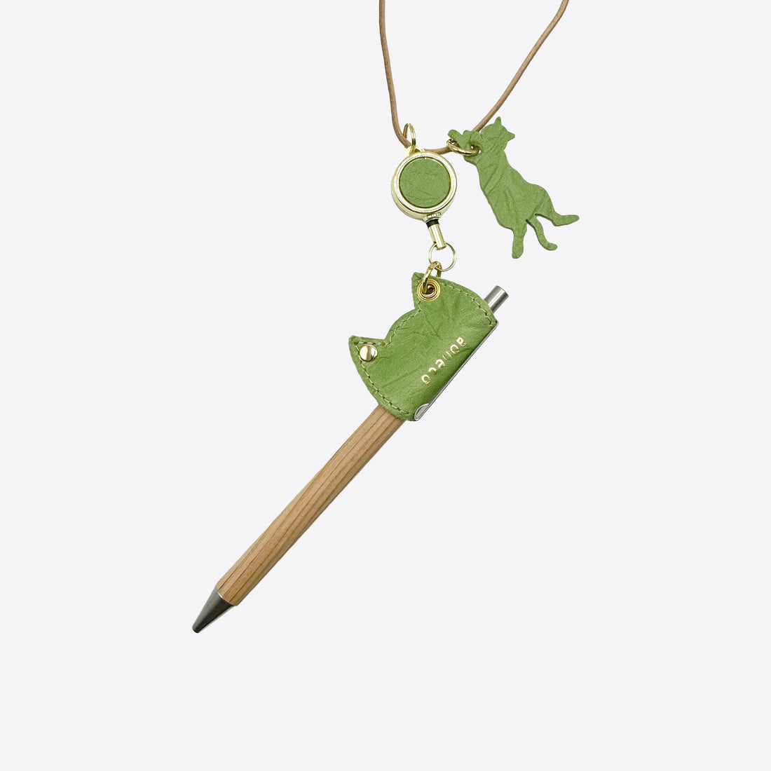 Pen holder with reel Leaf &lt;Donation ticket ¥200 included&gt; an008