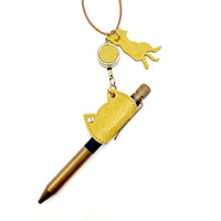 [New color] Pen holder with reel Mimosa Yellow &lt;Donation ticket ¥200 included&gt; an008