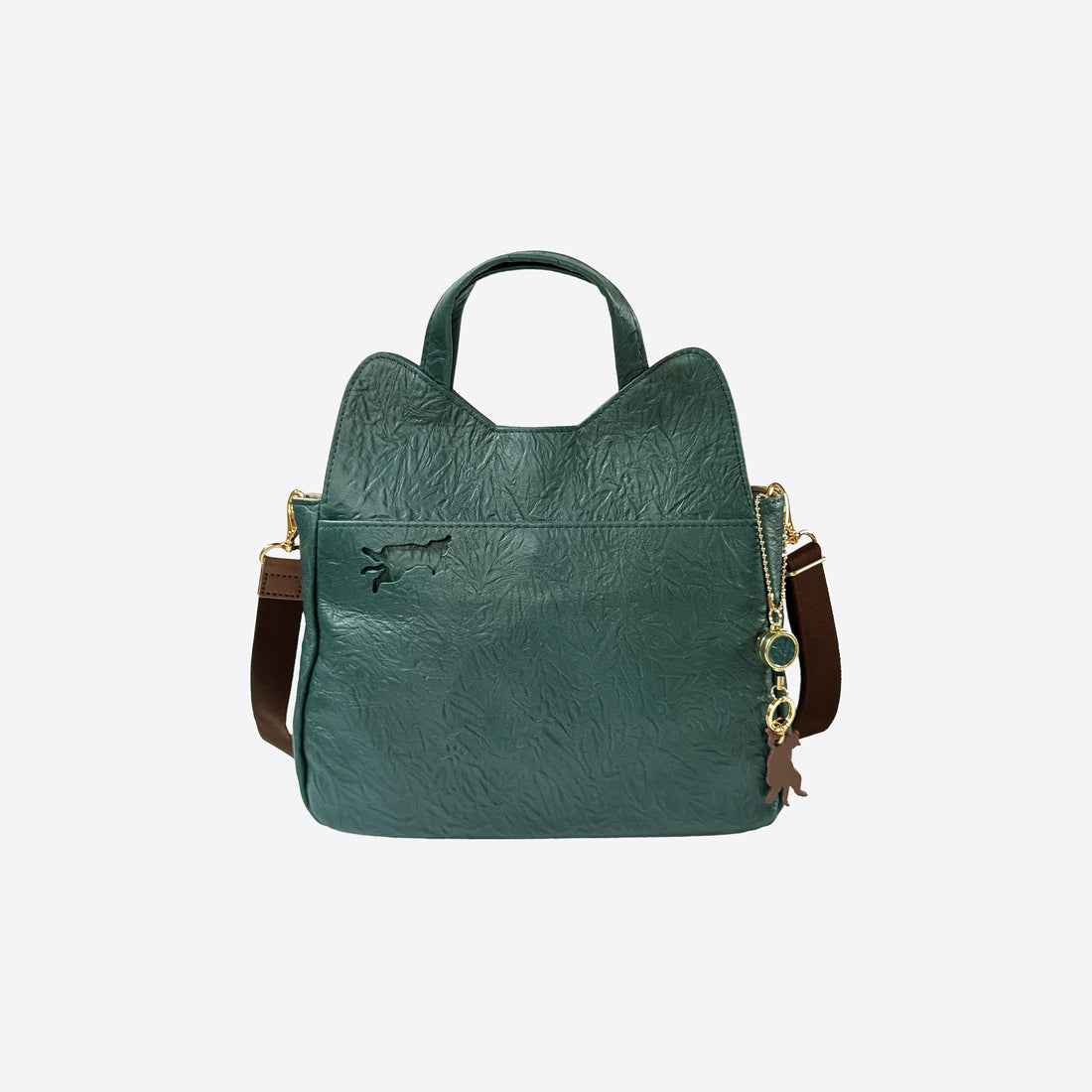 [New!] 2-way shoulder bag, blue green &lt;Donation ticket ¥2,700 included&gt; an038