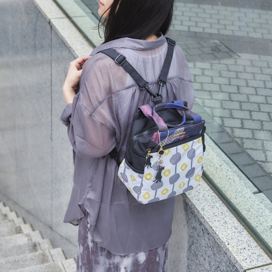 再販売なし【SYABON × aoneco】 コラボ3wayリュック ホワイト × ネイビー ca011