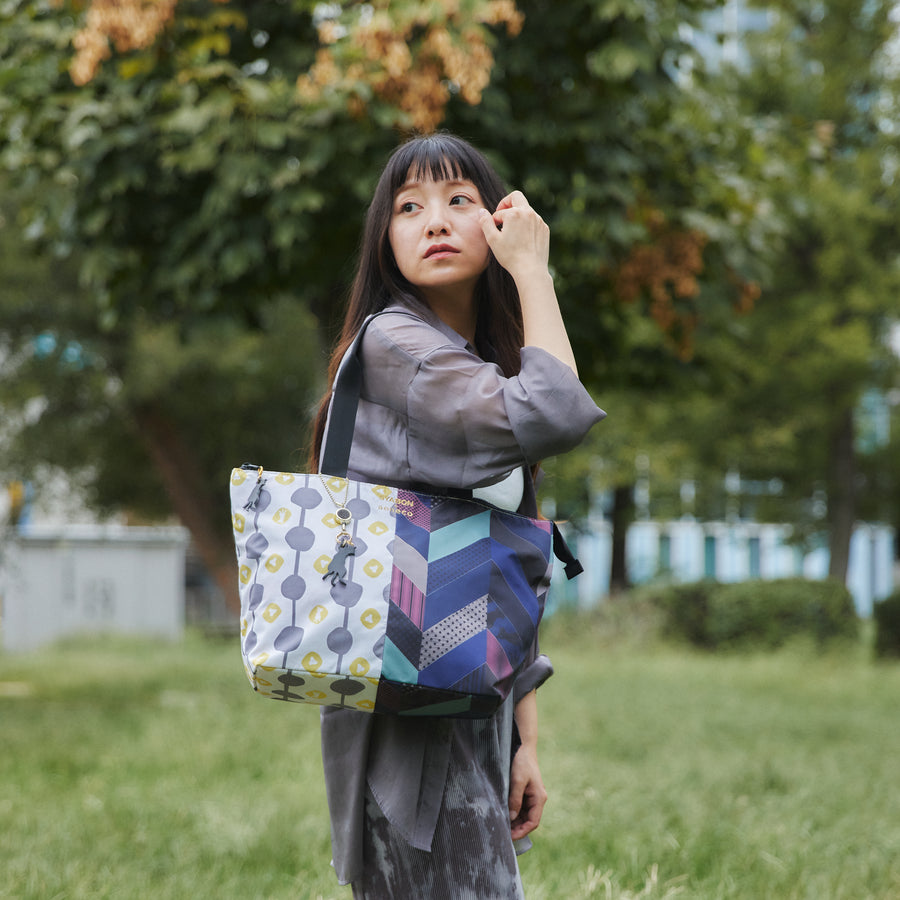 再販売なし【SYABON × aoneco】 コラボトートバッグ WH × NV 